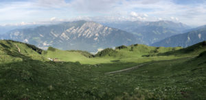 Calandagebiet, Schweiz, Graubünden, Calandahütte Aussicht